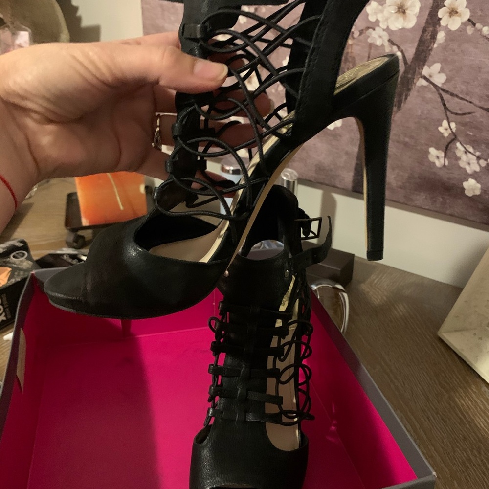 Vince Camuto ( black strapy Gorgeous heels)